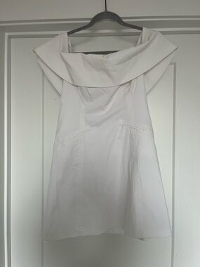 BHLDN Cream Off-Shoulder Dress